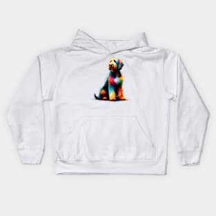 Vibrant Abstract Otterhound in Splashed Paint Art Kids Hoodie